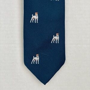 Jack Russell Terrier Patterned Blue Tie